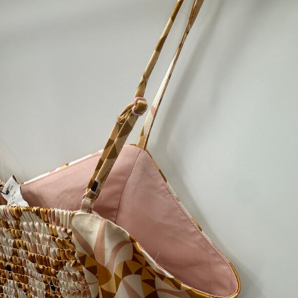 HOUSE OF HARLOW 1960's NWT Satin Geometric Crop Blouse // M - Picture 8 of 8